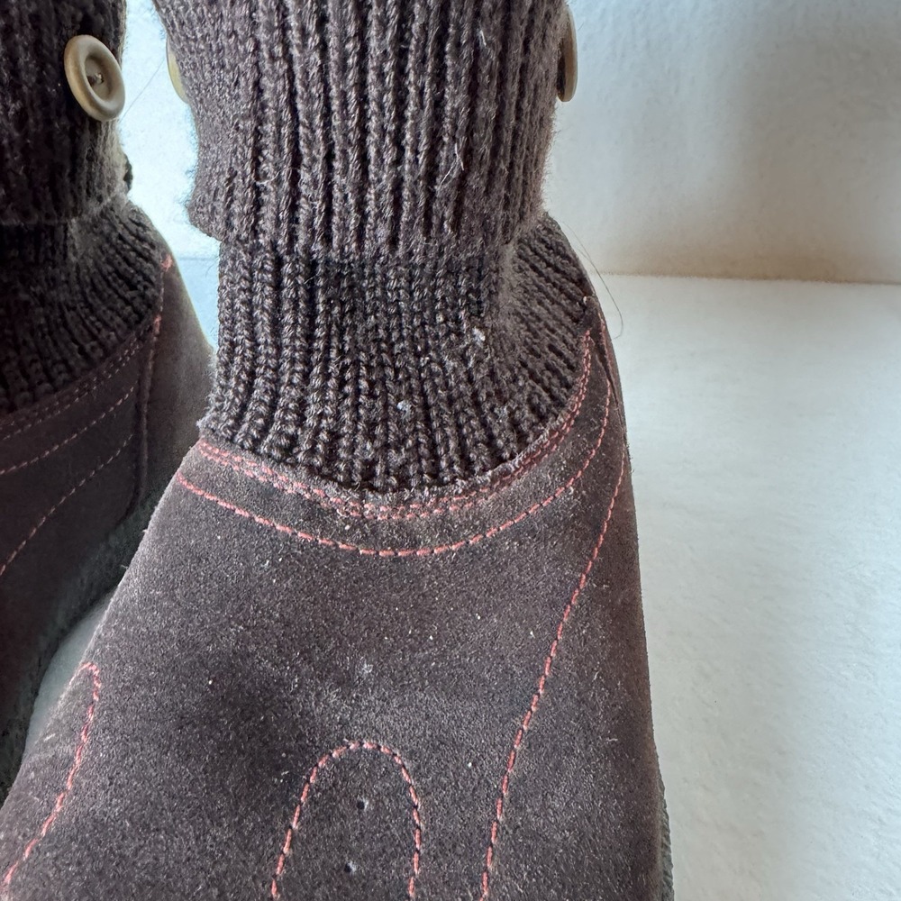 Keen Shay Ankle Boots Womens Size 9.5 Brown Suede Knit Cuff Boho Booties Winter - Picture 10 of 14